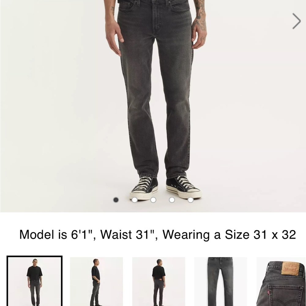 Levi's Men's Skinny Jeans in Washed Charcoal